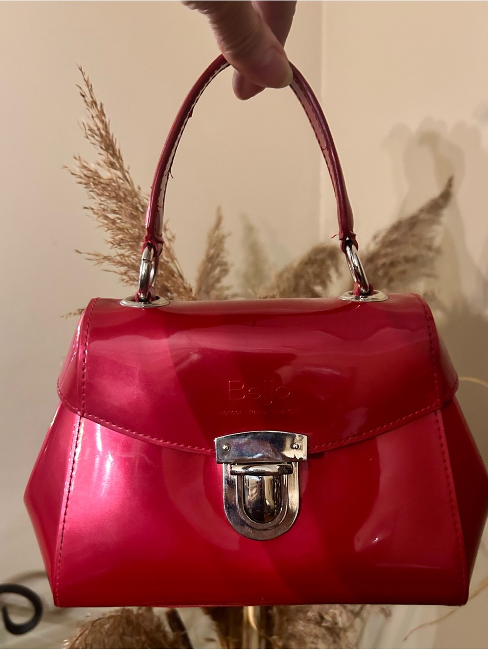 Beijo Red Patent Mini Top-Handle Bag